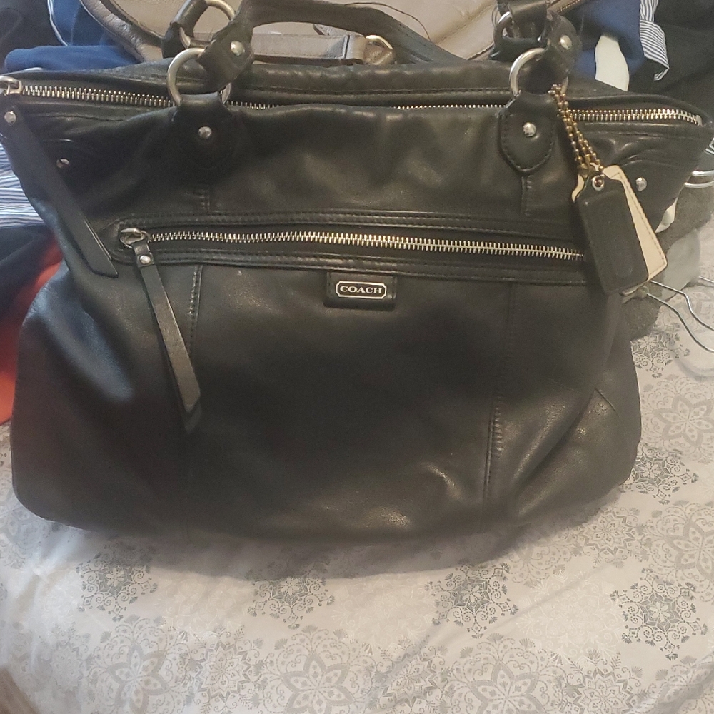 Coach Black Leather Shoulder Bag